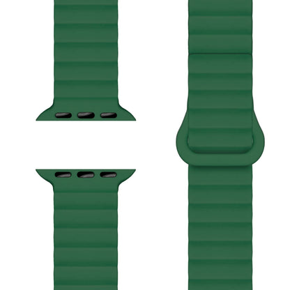 NALIA Core Magnet Armband kompatibel mit Apple Watch Series Ultra/SE/10/9/8/7/6/5/4/3/2/1 – 42/44/45/46/49mm, Atmungsaktives Silikon Loop, Sportarmband mit Rillendesign