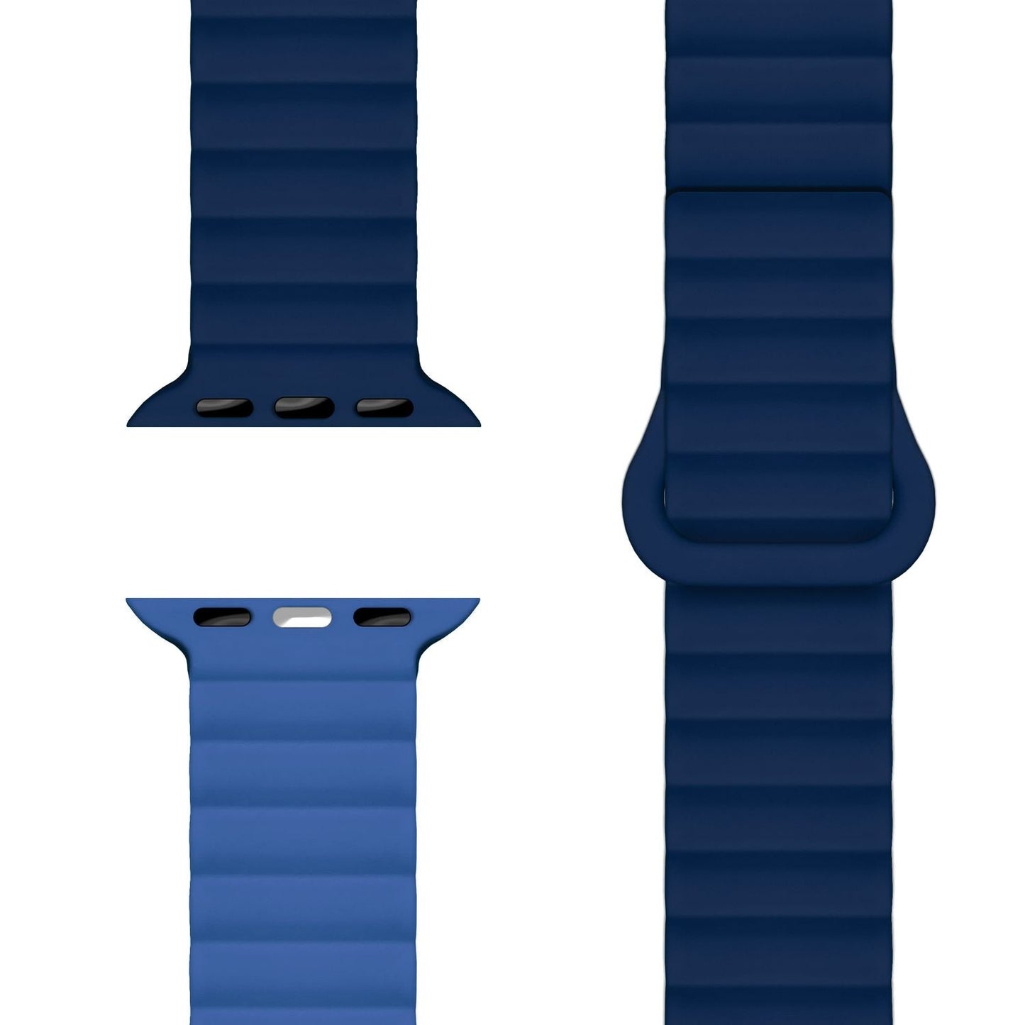 NALIA Core Magnet Armband kompatibel mit Apple Watch Series Ultra/SE/10/9/8/7/6/5/4/3/2/1 – 42/44/45/46/49mm, Atmungsaktives Silikon Loop, Sportarmband mit Rillendesign