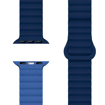 NALIA Core Magnet Armband kompatibel mit Apple Watch Series Ultra/SE/10/9/8/7/6/5/4/3/2/1 – 42/44/45/46/49mm, Atmungsaktives Silikon Loop, Sportarmband mit Rillendesign