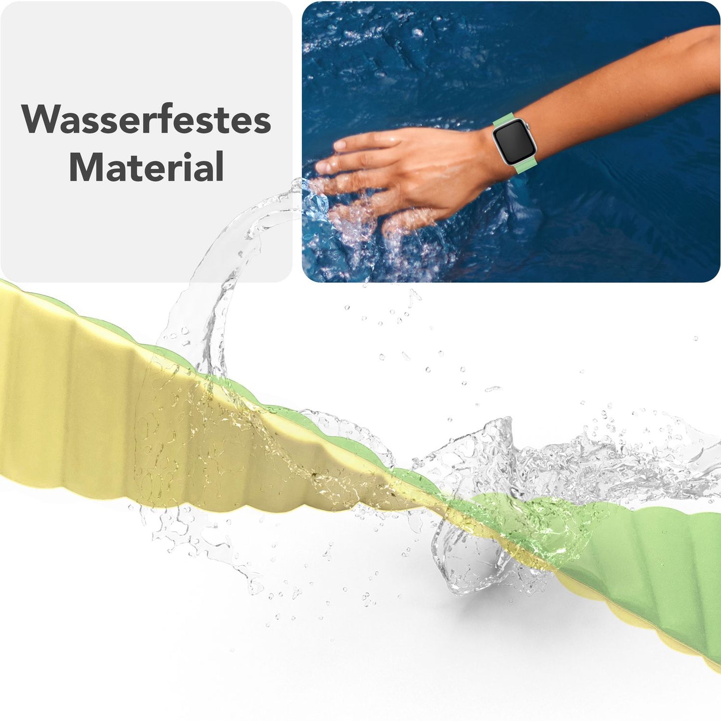 NALIA Core Magnet Armband kompatibel mit Apple Watch Series Ultra/SE/10/9/8/7/6/5/4/3/2/1 – 42/44/45/46/49mm, Atmungsaktives Silikon Loop, Sportarmband mit Rillendesign