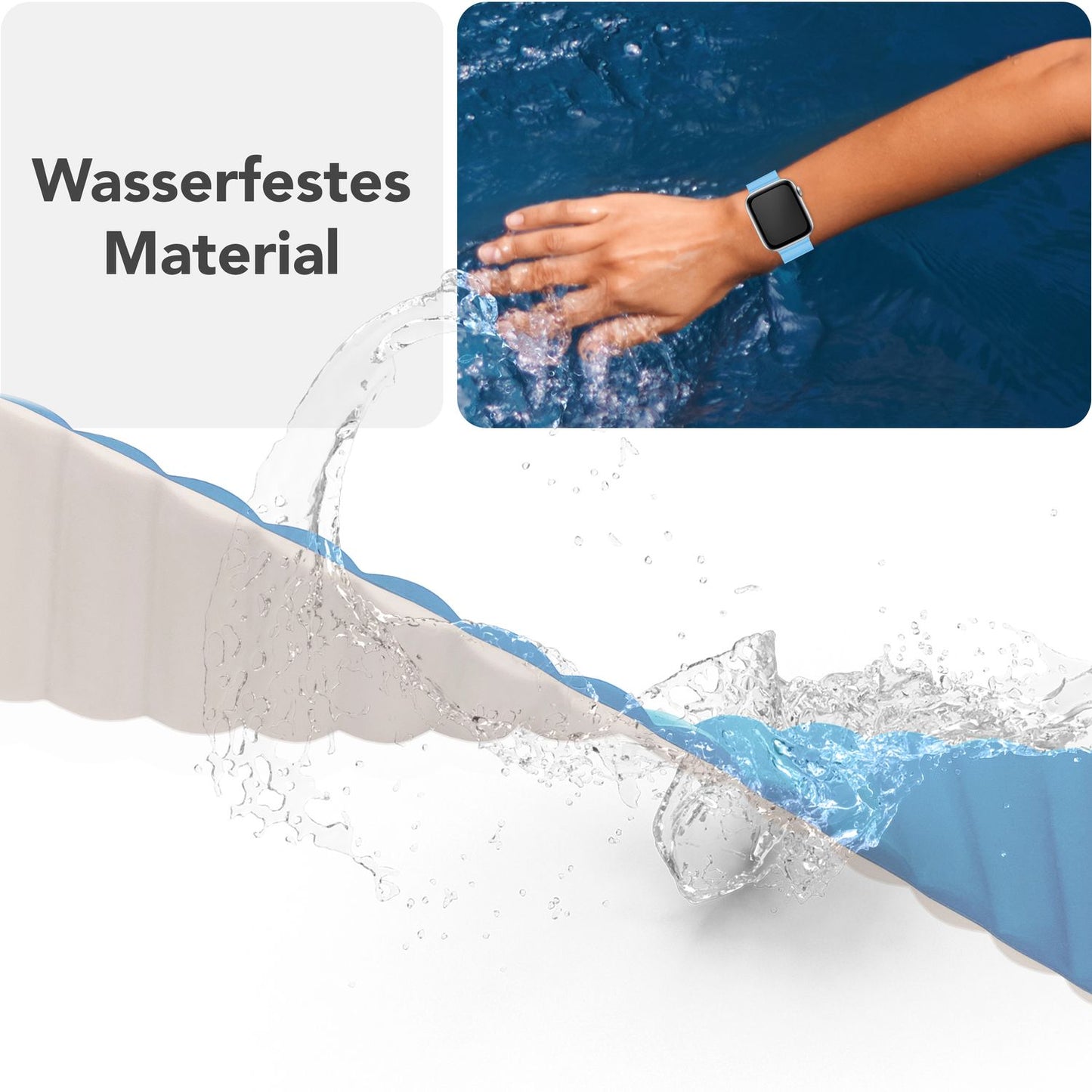 NALIA Core Magnet Armband kompatibel mit Apple Watch Series Ultra/SE/10/9/8/7/6/5/4/3/2/1 – 42/44/45/46/49mm, Atmungsaktives Silikon Loop, Sportarmband mit Rillendesign