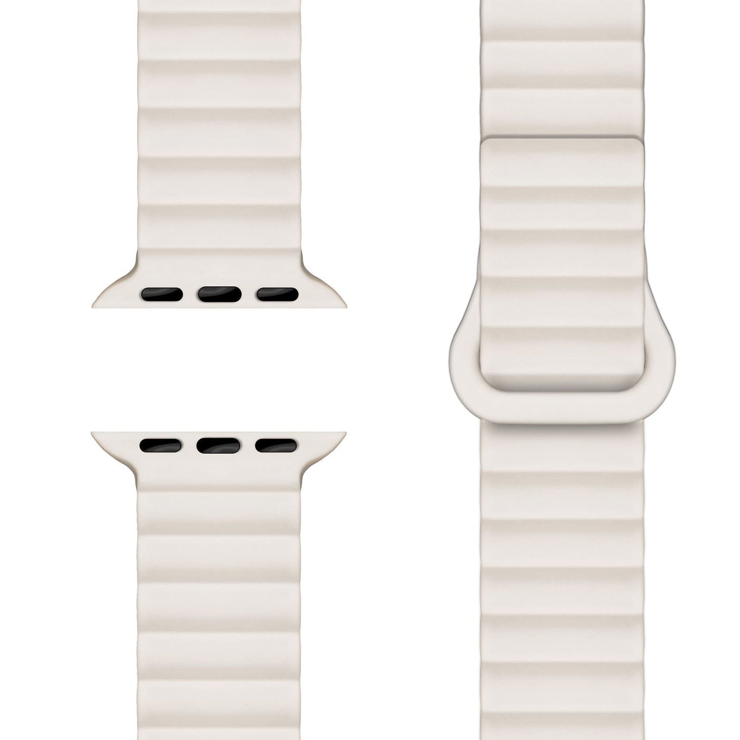 NALIA Core Magnet Armband kompatibel mit Apple Watch Series Ultra/SE/10/9/8/7/6/5/4/3/2/1 – 42/44/45/46/49mm, Atmungsaktives Silikon Loop, Sportarmband mit Rillendesign