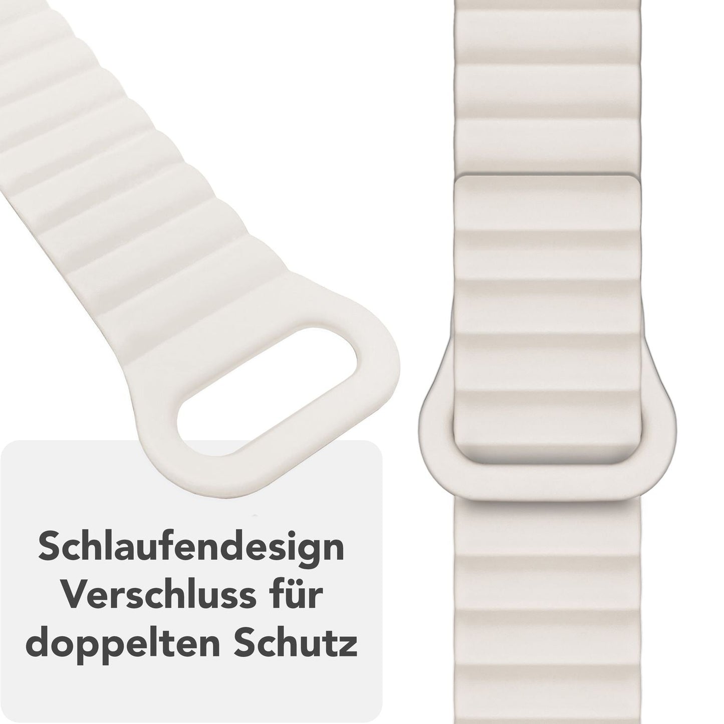 NALIA Core Magnet Armband kompatibel mit Apple Watch Series Ultra/SE/10/9/8/7/6/5/4/3/2/1 – 42/44/45/46/49mm, Atmungsaktives Silikon Loop, Sportarmband mit Rillendesign