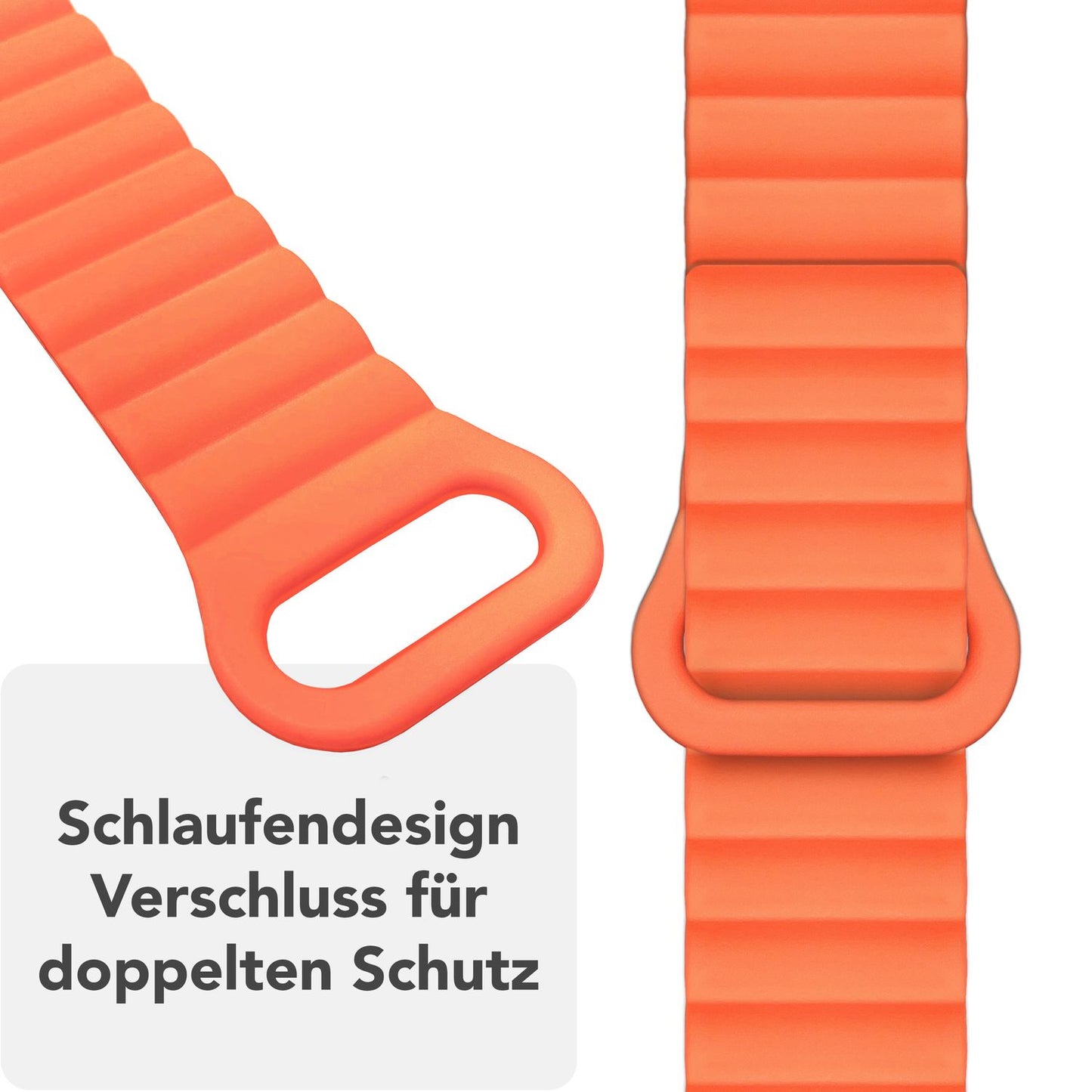 NALIA Core Magnet Armband kompatibel mit Apple Watch Series Ultra/SE/10/9/8/7/6/5/4/3/2/1 – 42/44/45/46/49mm, Atmungsaktives Silikon Loop, Sportarmband mit Rillendesign