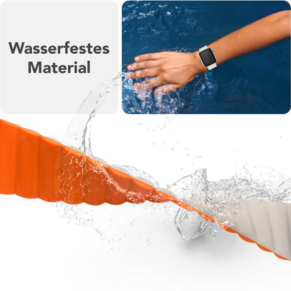 NALIA Core Magnet Armband kompatibel mit Apple Watch Series Ultra/SE/10/9/8/7/6/5/4/3/2/1 – 42/44/45/46/49mm, Atmungsaktives Silikon Loop, Sportarmband mit Rillendesign
