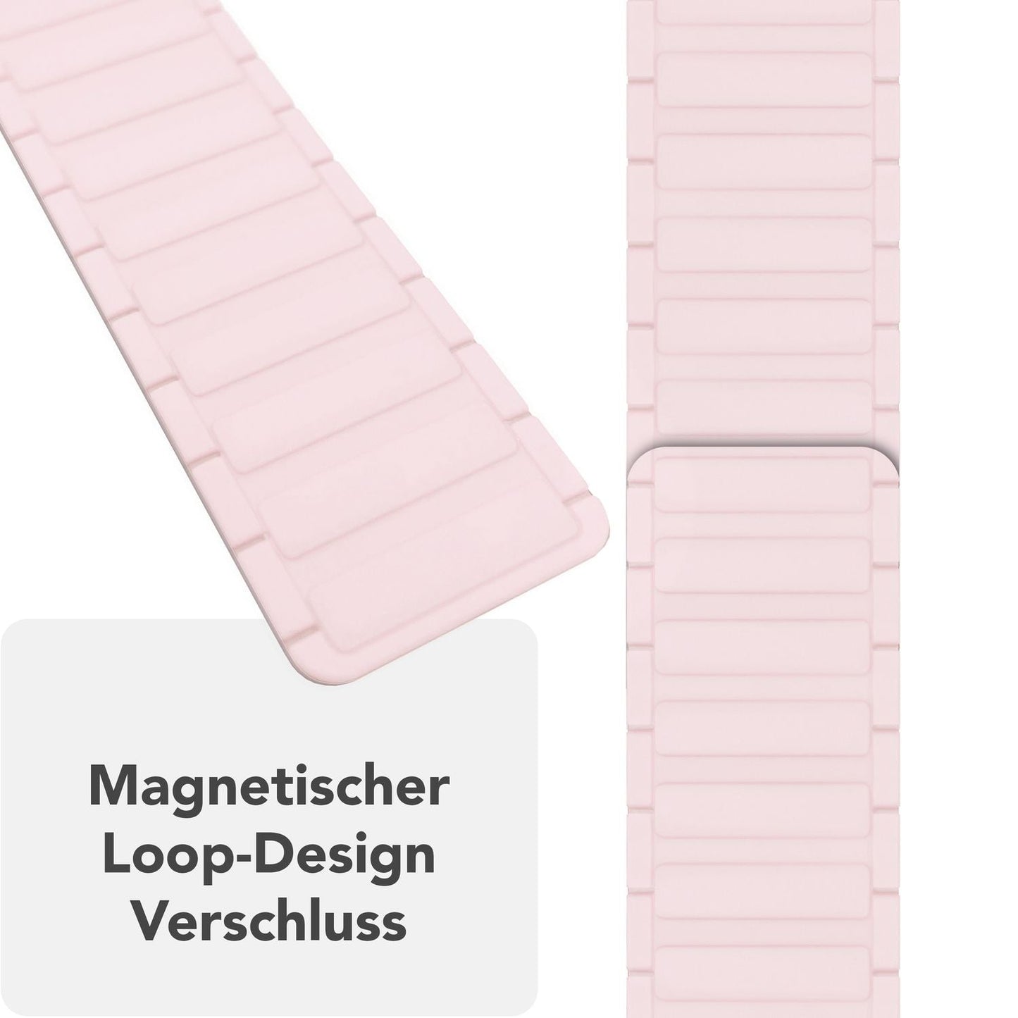 NALIA Nexus Magnet Armband kompatibel mit Apple Watch Armband Series SE/iWatch 10 9 8 7 6 5 4 3 2 1, 38/40/41/42mm, Silikon Loop mit Rillendesign, Sportarmband Magnetisch