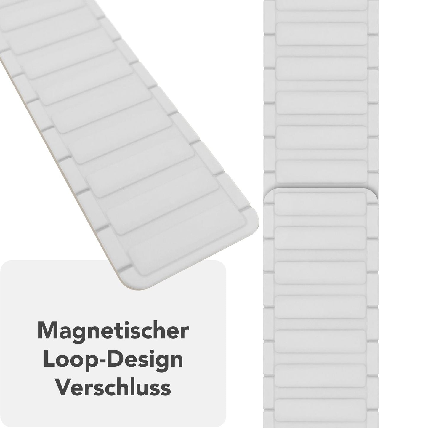 NALIA Nexus Magnet Armband kompatibel mit Apple Watch Armband Series SE/iWatch 10 9 8 7 6 5 4 3 2 1, 38/40/41/42mm, Silikon Loop mit Rillendesign, Sportarmband Magnetisch