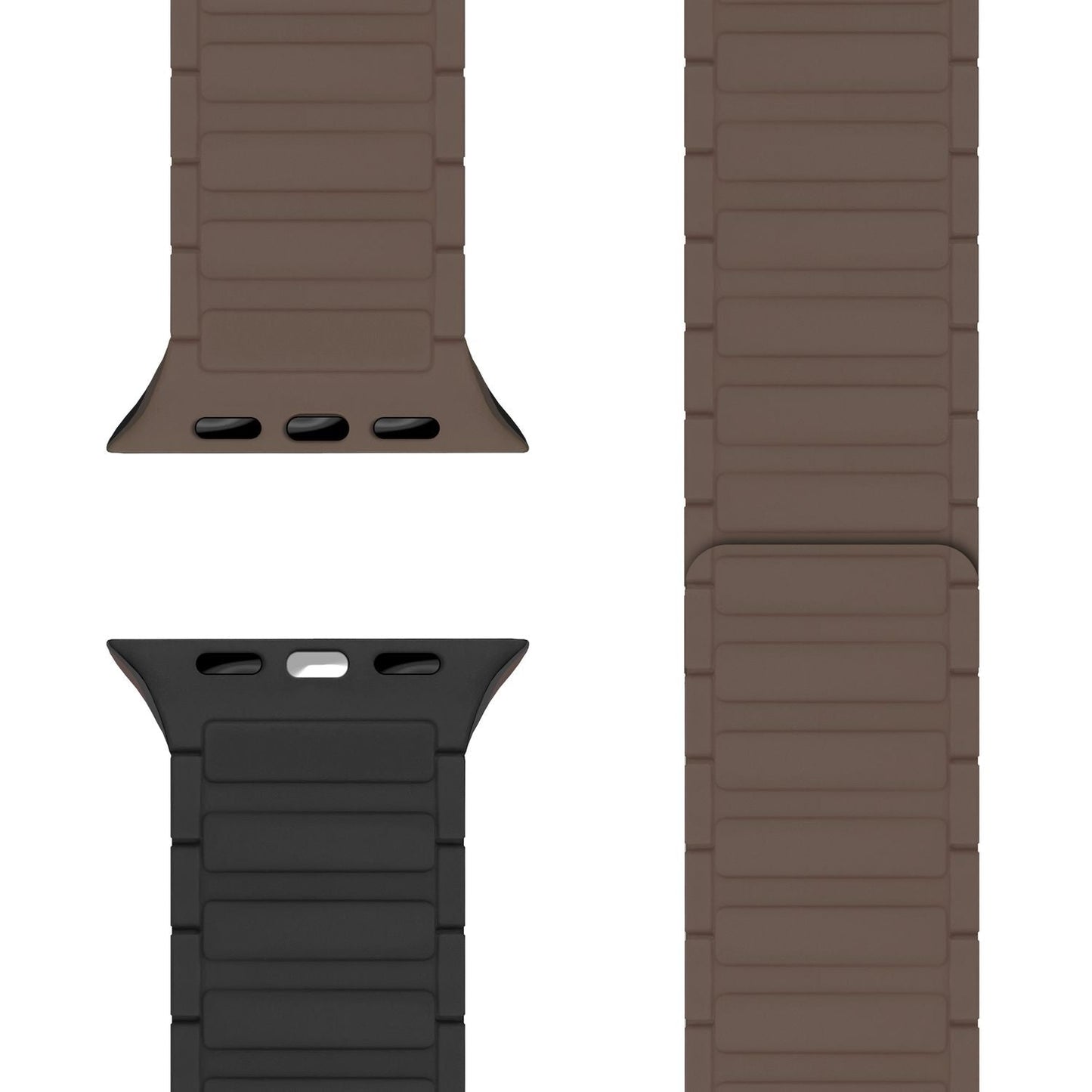NALIA Nexus Magnet Armband kompatibel mit Apple Watch Armband Series SE/iWatch 10 9 8 7 6 5 4 3 2 1, 38/40/41/42mm, Silikon Loop mit Rillendesign, Sportarmband Magnetisch