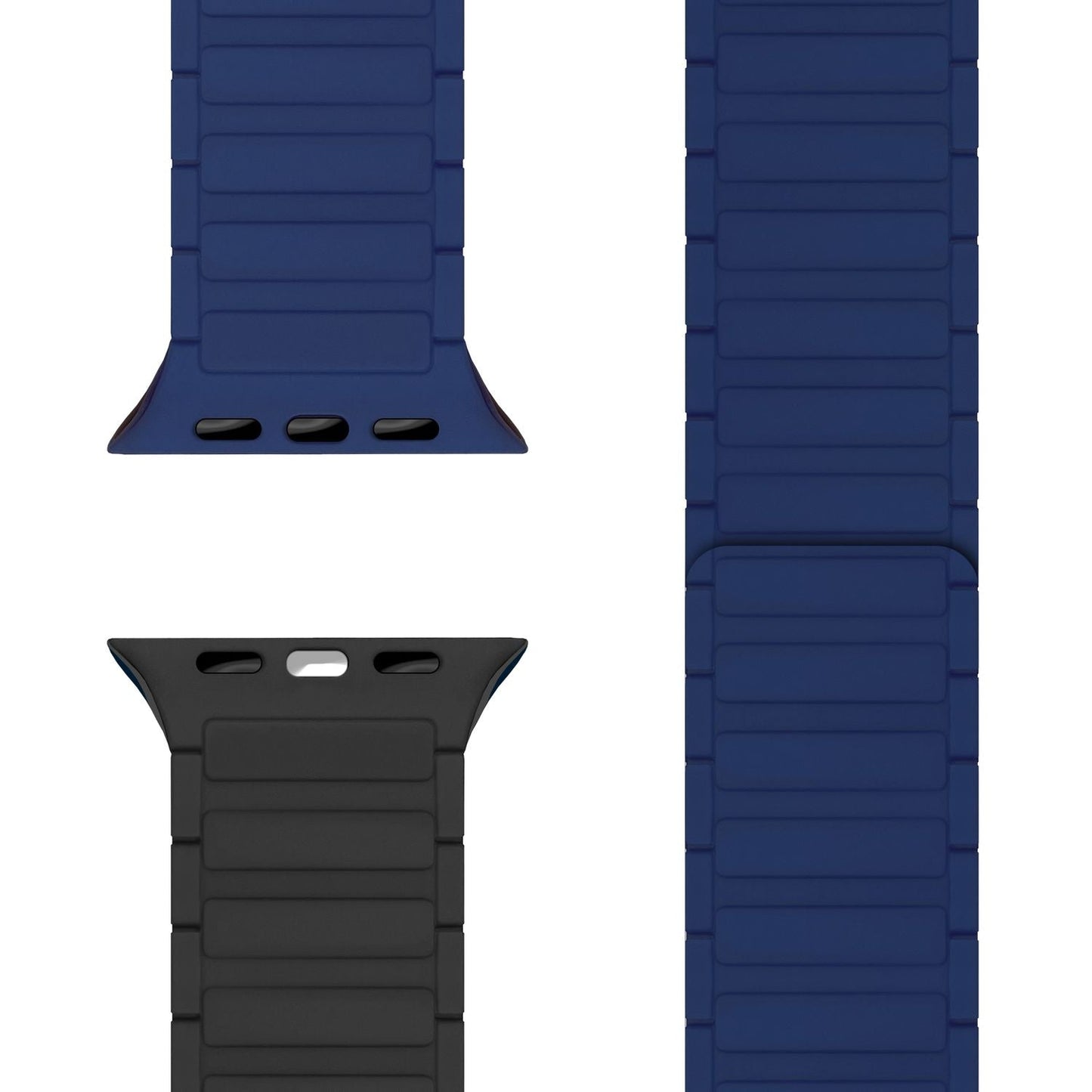 NALIA Nexus Magnet Armband kompatibel mit Apple Watch Armband Series SE/iWatch 10 9 8 7 6 5 4 3 2 1, 38/40/41/42mm, Silikon Loop mit Rillendesign, Sportarmband Magnetisch