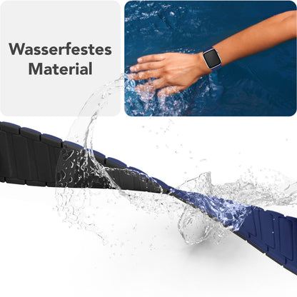 NALIA Nexus Magnet Armband kompatibel mit Apple Watch Armband Series SE/iWatch 10 9 8 7 6 5 4 3 2 1, 38/40/41/42mm, Silikon Loop mit Rillendesign, Sportarmband Magnetisch