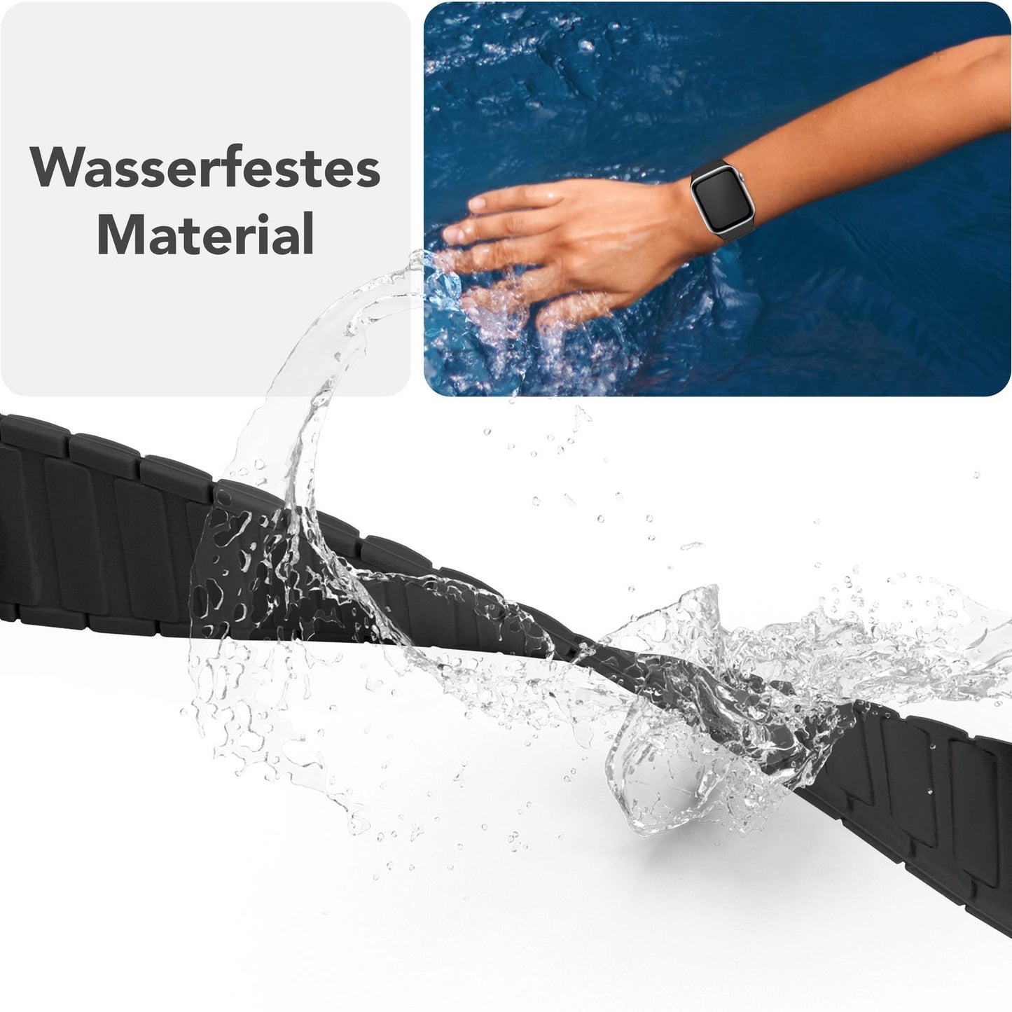NALIA Nexus Magnet Armband kompatibel mit Apple Watch Armband Series SE/iWatch 10 9 8 7 6 5 4 3 2 1, 38/40/41/42mm, Silikon Loop mit Rillendesign, Sportarmband Magnetisch