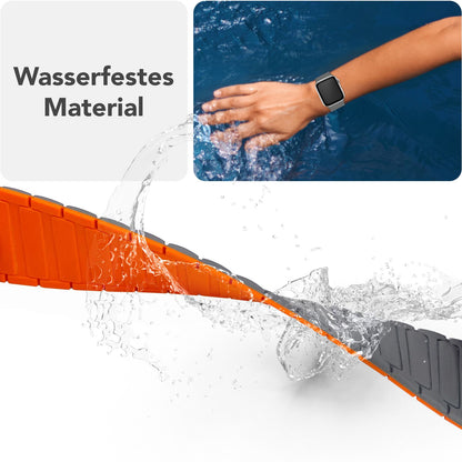 NALIA Nexus Magnet Armband kompatibel mit Apple Watch Armband Series SE/iWatch 10 9 8 7 6 5 4 3 2 1, 38/40/41/42mm, Silikon Loop mit Rillendesign, Sportarmband Magnetisch