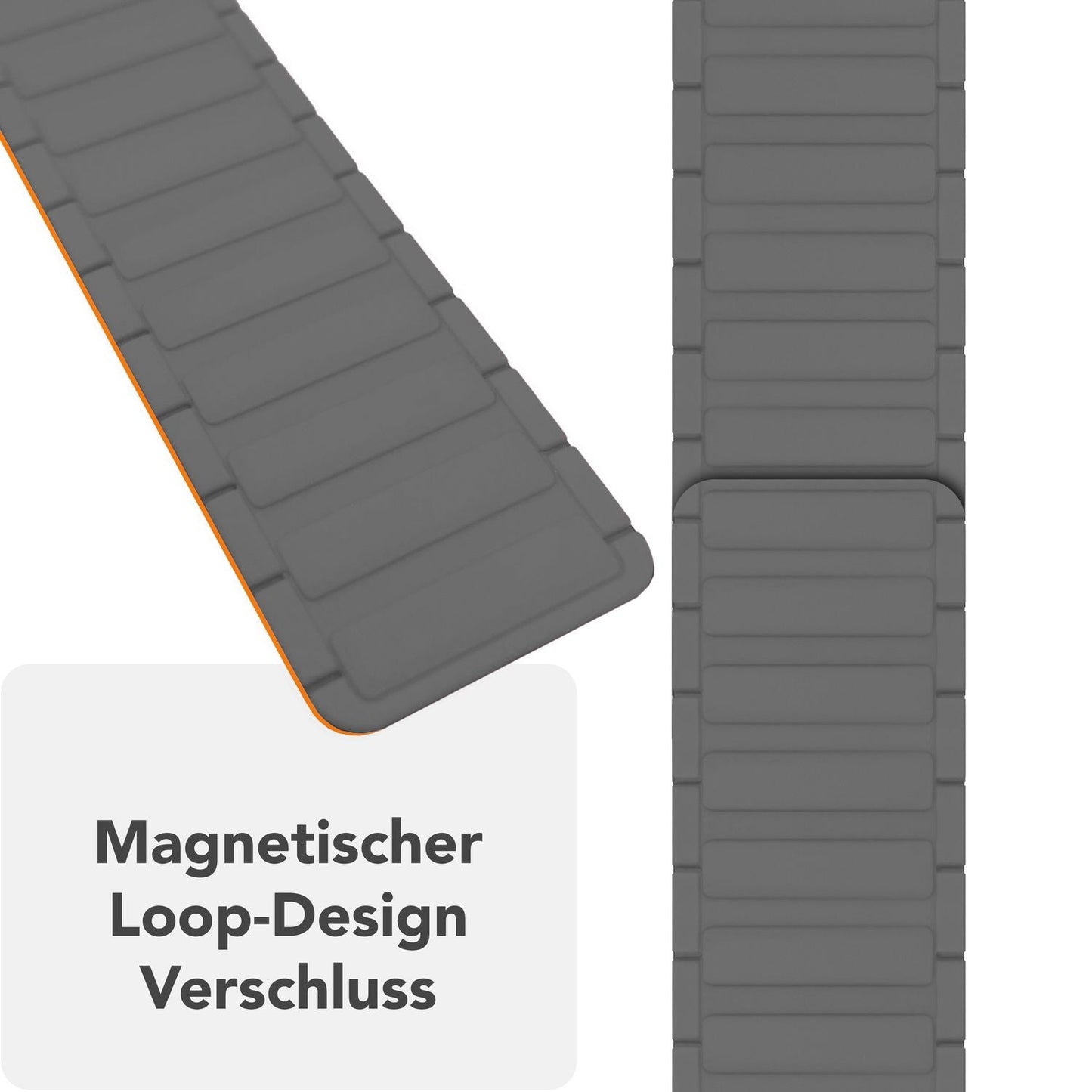 NALIA Nexus Magnet Armband kompatibel mit Apple Watch Armband Series SE/iWatch 10 9 8 7 6 5 4 3 2 1, 38/40/41/42mm, Silikon Loop mit Rillendesign, Sportarmband Magnetisch