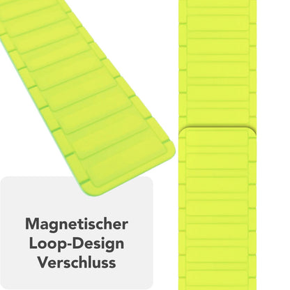NALIA Nexus Magnet Armband kompatibel mit Apple Watch Armband Series SE/iWatch 10 9 8 7 6 5 4 3 2 1, 38/40/41/42mm, Silikon Loop mit Rillendesign, Sportarmband Magnetisch