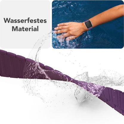 NALIA Nexus Magnet Armband kompatibel mit Apple Watch Armband Series SE/iWatch 10 9 8 7 6 5 4 3 2 1, 38/40/41/42mm, Silikon Loop mit Rillendesign, Sportarmband Magnetisch