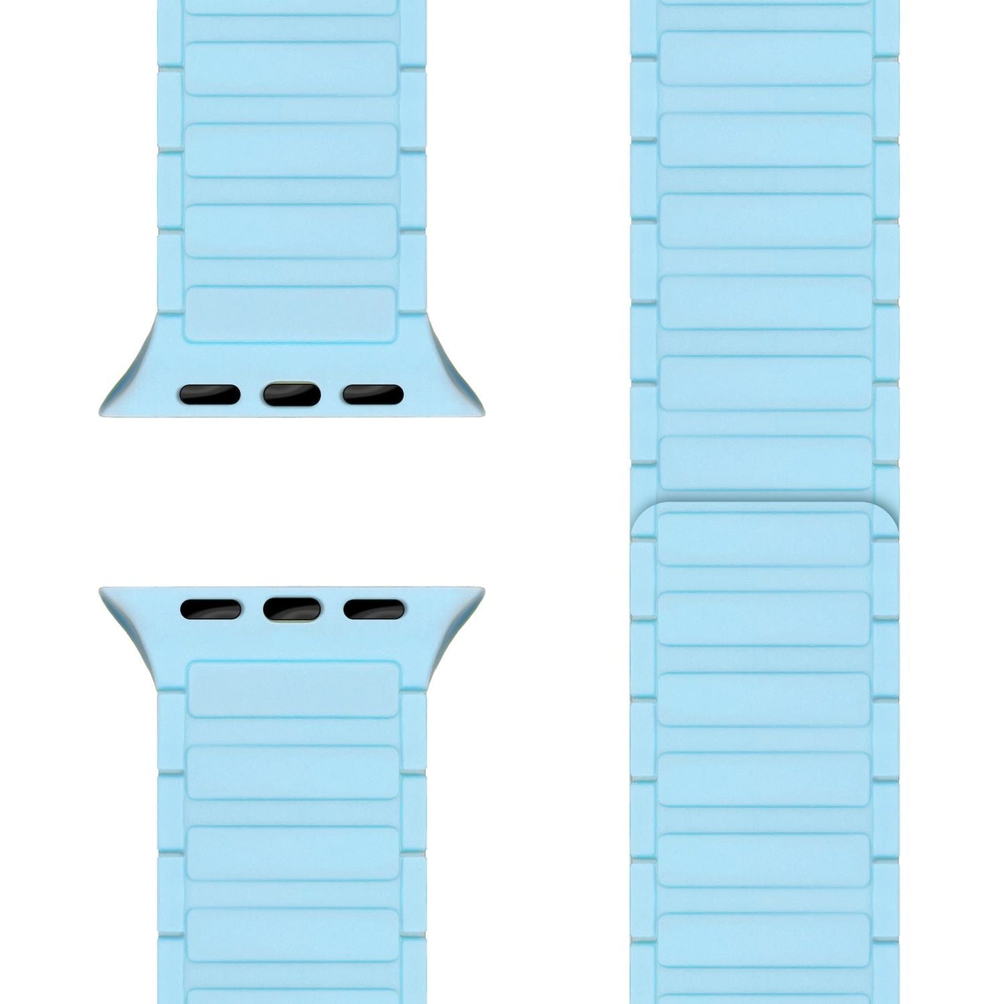 NALIA Nexus Magnet Armband kompatibel mit Apple Watch Armband Series SE/iWatch 10 9 8 7 6 5 4 3 2 1, 38/40/41/42mm, Silikon Loop mit Rillendesign, Sportarmband Magnetisch