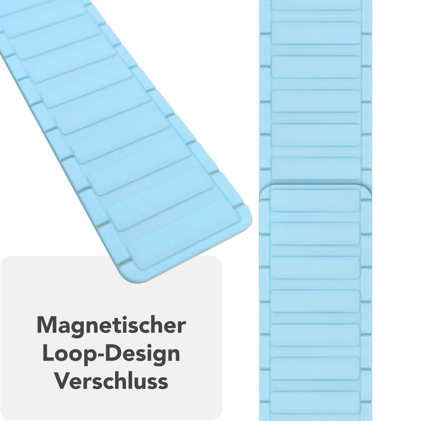 NALIA Nexus Magnet Armband kompatibel mit Apple Watch Armband Series SE/iWatch 10 9 8 7 6 5 4 3 2 1, 38/40/41/42mm, Silikon Loop mit Rillendesign, Sportarmband Magnetisch