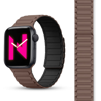 NALIA Nexus Magnet Armband kompatibel mit Apple Watch Armband Series SE/iWatch 10 9 8 7 6 5 4 3 2 1, 38/40/41/42mm, Silikon Loop mit Rillendesign, Sportarmband Magnetisch NALIA Berlin