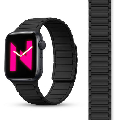 NALIA Nexus Magnet Armband kompatibel mit Apple Watch Armband Series SE/iWatch 10 9 8 7 6 5 4 3 2 1, 38/40/41/42mm, Silikon Loop mit Rillendesign, Sportarmband Magnetisch NALIA Berlin