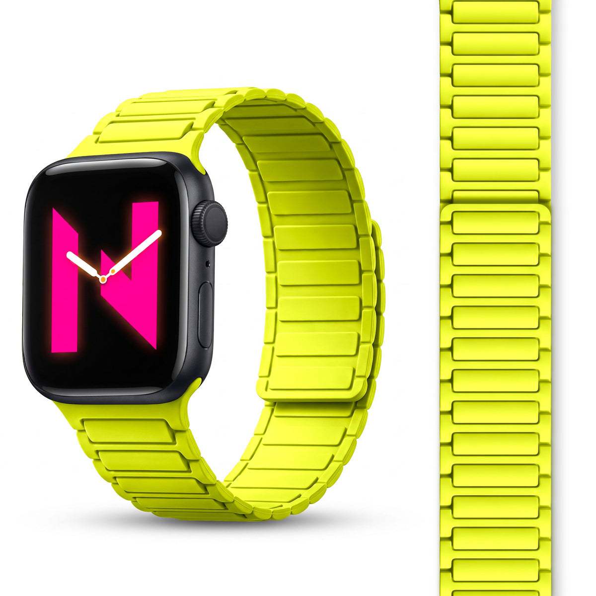 NALIA Nexus Magnet Armband kompatibel mit Apple Watch Armband Series SE/iWatch 10 9 8 7 6 5 4 3 2 1, 38/40/41/42mm, Silikon Loop mit Rillendesign, Sportarmband Magnetisch NALIA Berlin