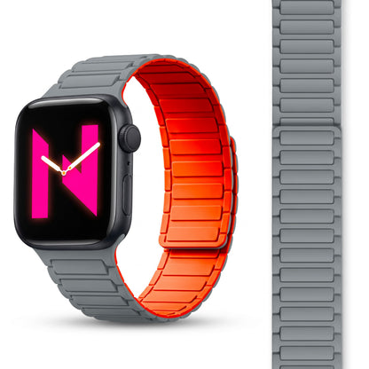NALIA Nexus Magnet Armband kompatibel mit Apple Watch Armband Series SE/iWatch 10 9 8 7 6 5 4 3 2 1, 38/40/41/42mm, Silikon Loop mit Rillendesign, Sportarmband Magnetisch NALIA Berlin