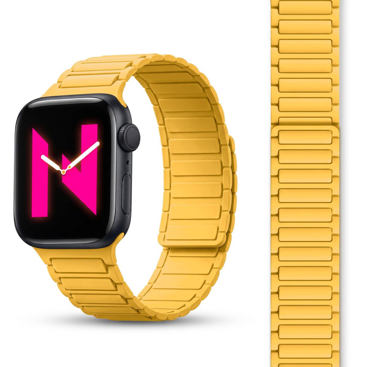 NALIA Nexus Magnet Armband kompatibel mit Apple Watch Armband Series SE/iWatch 10 9 8 7 6 5 4 3 2 1, 38/40/41/42mm, Silikon Loop mit Rillendesign, Sportarmband Magnetisch NALIA Berlin
