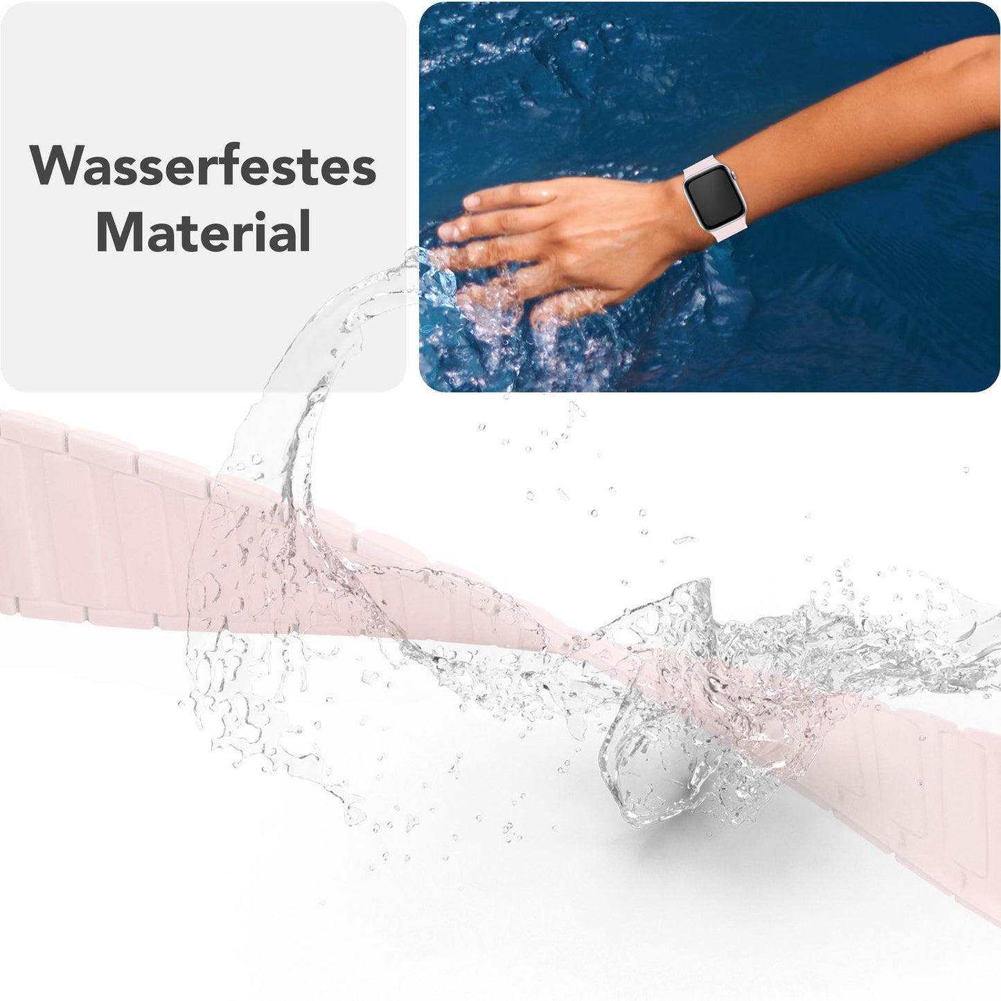 NALIA Nexus Magnet Armband kompatibel mit Apple Watch Armband Series Ultra/SE 10 9 8 7 6 5 4 3 2 1, 42/44/45/46/49mm, Silikon Loop mit Rillendesign, Sportarmband