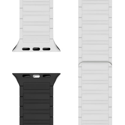 NALIA Nexus Magnet Armband kompatibel mit Apple Watch Armband Series Ultra/SE 10 9 8 7 6 5 4 3 2 1, 42/44/45/46/49mm, Silikon Loop mit Rillendesign, Sportarmband