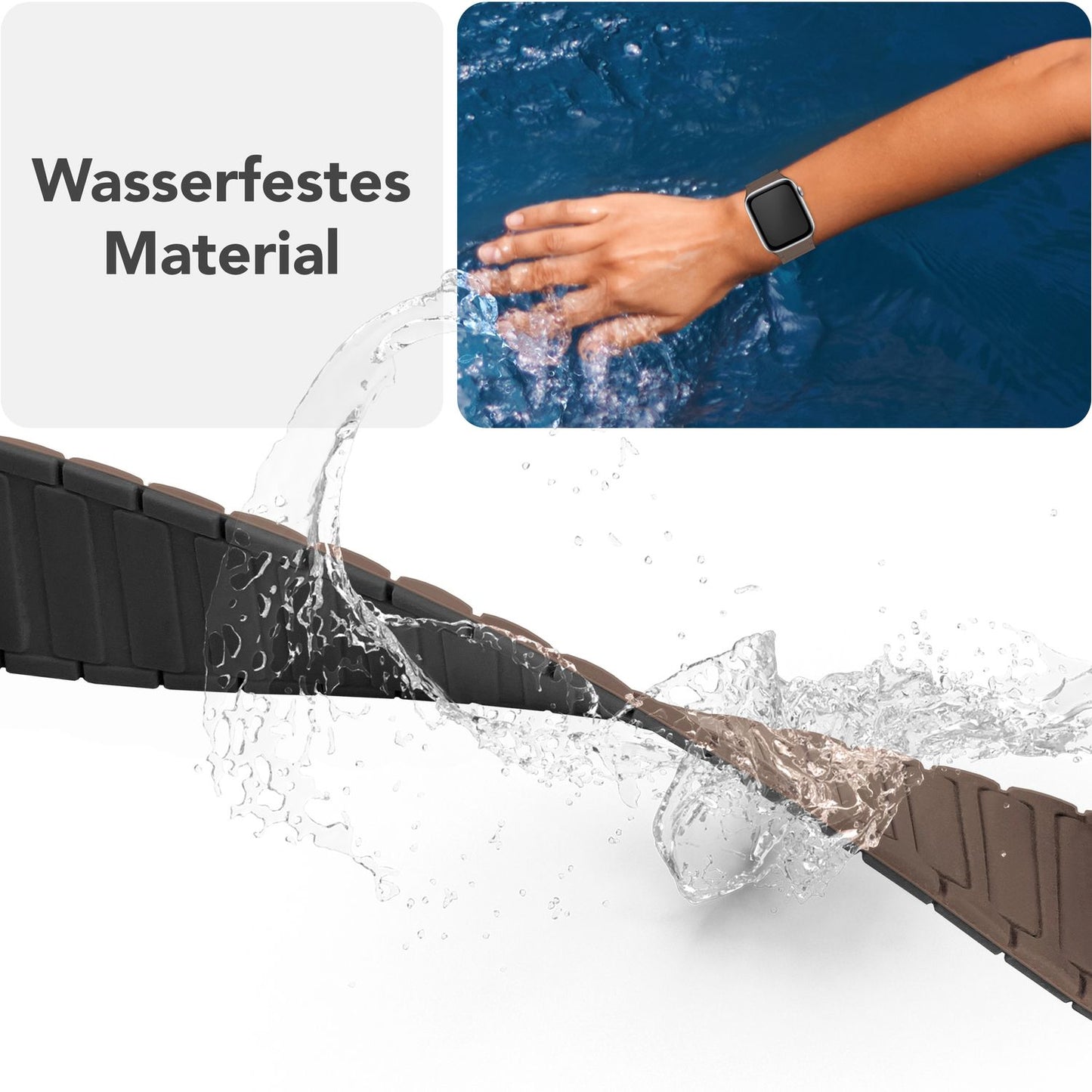 NALIA Nexus Magnet Armband kompatibel mit Apple Watch Armband Series Ultra/SE 10 9 8 7 6 5 4 3 2 1, 42/44/45/46/49mm, Silikon Loop mit Rillendesign, Sportarmband