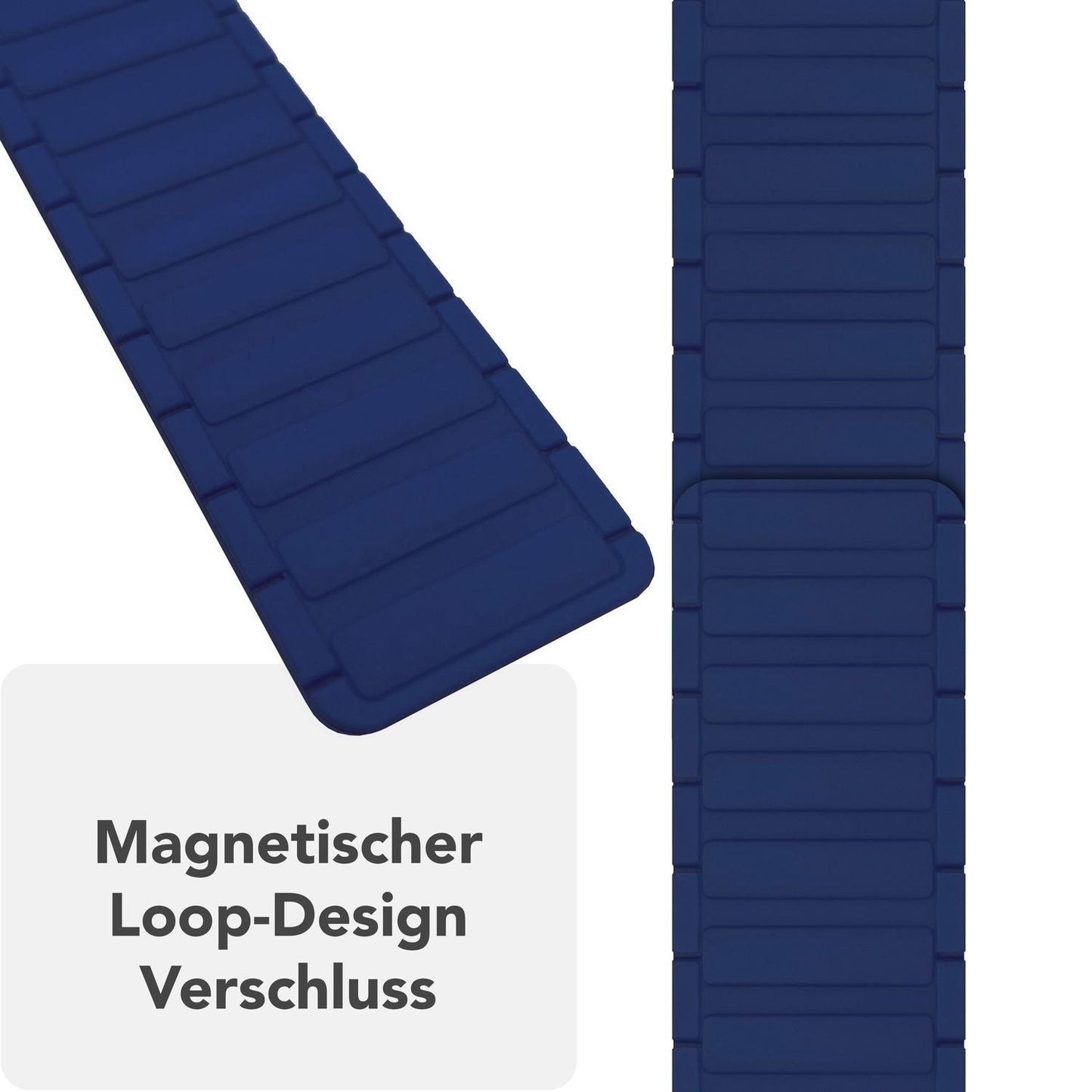 NALIA Nexus Magnet Armband kompatibel mit Apple Watch Armband Series Ultra/SE 10 9 8 7 6 5 4 3 2 1, 42/44/45/46/49mm, Silikon Loop mit Rillendesign, Sportarmband