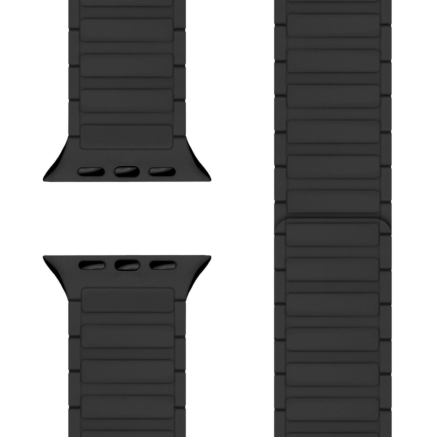 NALIA Nexus Magnet Armband kompatibel mit Apple Watch Armband Series Ultra/SE 10 9 8 7 6 5 4 3 2 1, 42/44/45/46/49mm, Silikon Loop mit Rillendesign, Sportarmband