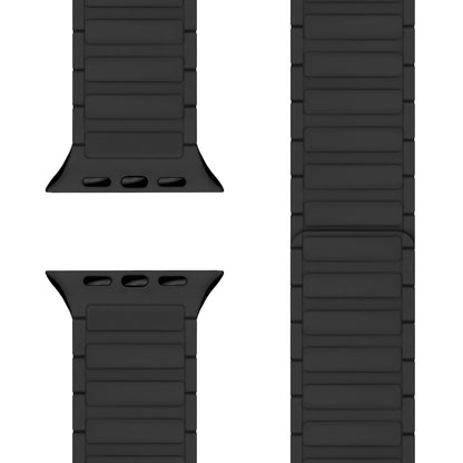 NALIA Nexus Magnet Armband kompatibel mit Apple Watch Armband Series Ultra/SE 10 9 8 7 6 5 4 3 2 1, 42/44/45/46/49mm, Silikon Loop mit Rillendesign, Sportarmband