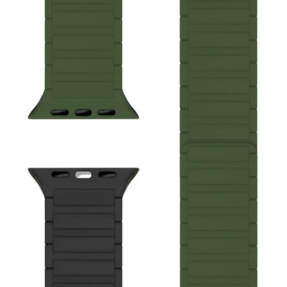 NALIA Nexus Magnet Armband kompatibel mit Apple Watch Armband Series Ultra/SE 10 9 8 7 6 5 4 3 2 1, 42/44/45/46/49mm, Silikon Loop mit Rillendesign, Sportarmband