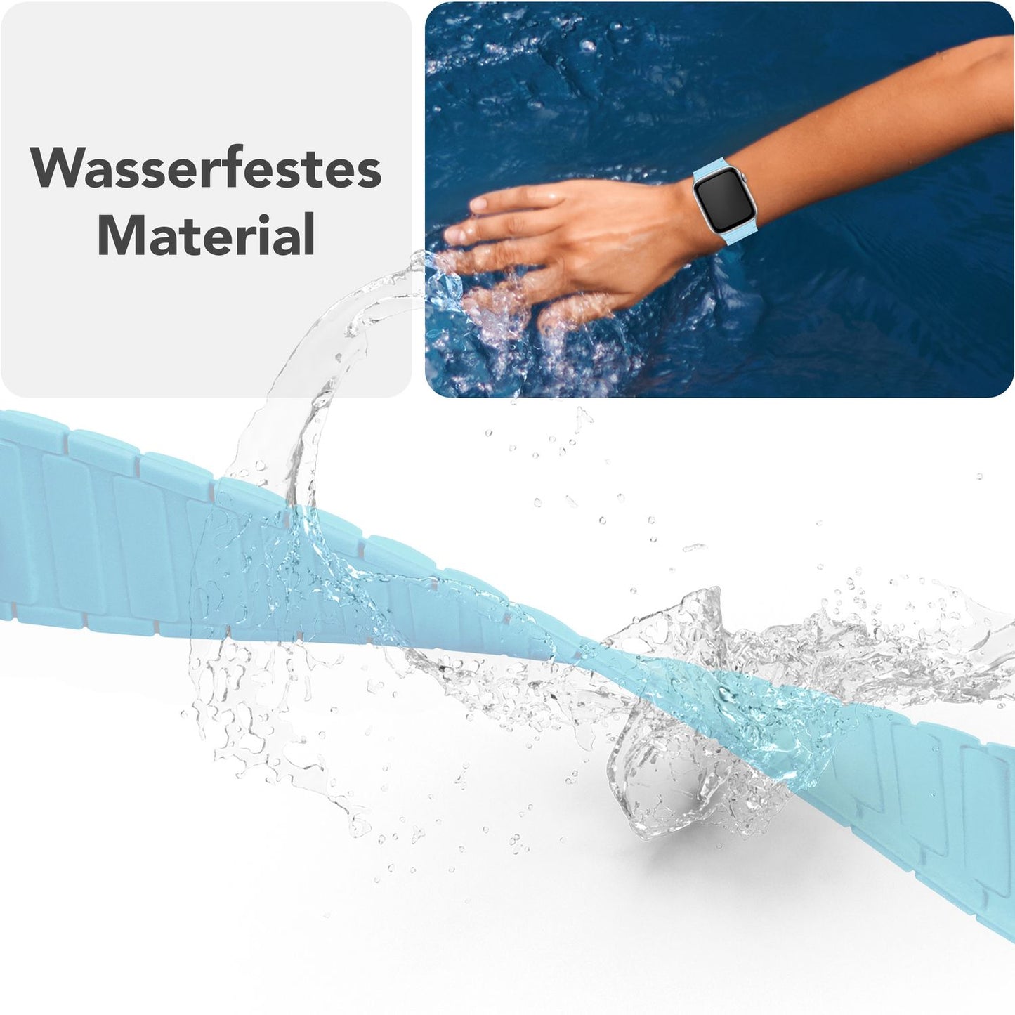 NALIA Nexus Magnet Armband kompatibel mit Apple Watch Armband Series Ultra/SE 10 9 8 7 6 5 4 3 2 1, 42/44/45/46/49mm, Silikon Loop mit Rillendesign, Sportarmband