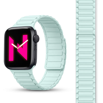 NALIA Nexus Magnet Armband kompatibel mit Apple Watch Armband Series Ultra/SE 10 9 8 7 6 5 4 3 2 1, 42/44/45/46/49mm, Silikon Loop mit Rillendesign, Sportarmband NALIA Berlin
