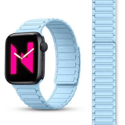 NALIA Nexus Magnet Armband kompatibel mit Apple Watch Armband Series Ultra/SE 10 9 8 7 6 5 4 3 2 1, 42/44/45/46/49mm, Silikon Loop mit Rillendesign, Sportarmband NALIA Berlin