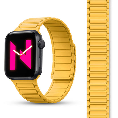 NALIA Nexus Magnet Armband kompatibel mit Apple Watch Armband Series Ultra/SE 10 9 8 7 6 5 4 3 2 1, 42/44/45/46/49mm, Silikon Loop mit Rillendesign, Sportarmband NALIA Berlin