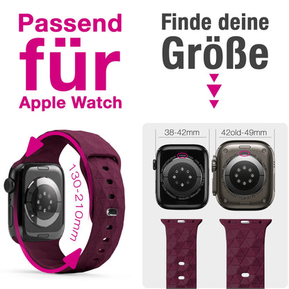 NALIA Hexion Armband kompatibel mit Apple Watch Armband Series SE/iWatch 10 9 8 7 6 5 4 3 2 1, 38/40/41/42mm, Silikon Loop mit Hexagon Design, Sportarmband Steck-Pin-Verschluss
