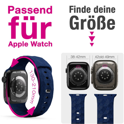 NALIA Hexion Armband kompatibel mit Apple Watch Armband Series SE/iWatch 10 9 8 7 6 5 4 3 2 1, 38/40/41/42mm, Silikon Loop mit Hexagon Design, Sportarmband Steck-Pin-Verschluss
