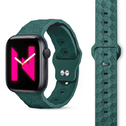 NALIA Hexion Silikon Armband kompatibel mit Apple Watch Armband iWatch Series Ultra/SE 10 9 8 7 6 5 4 3 2 1, 42/44/45/46/49mm, Watch Silikonband Sportarmband mit Steck-Pin