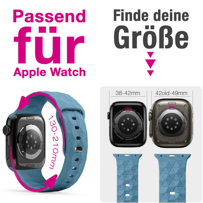 NALIA Hexion Silikon Armband kompatibel mit Apple Watch Armband iWatch Series Ultra/SE 10 9 8 7 6 5 4 3 2 1, 42/44/45/46/49mm, Watch Silikonband Sportarmband mit Steck-Pin