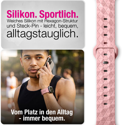 NALIA Hexion Silikon Armband kompatibel mit Apple Watch Armband iWatch Series Ultra/SE 10 9 8 7 6 5 4 3 2 1, 42/44/45/46/49mm, Watch Silikonband Sportarmband mit Steck-Pin