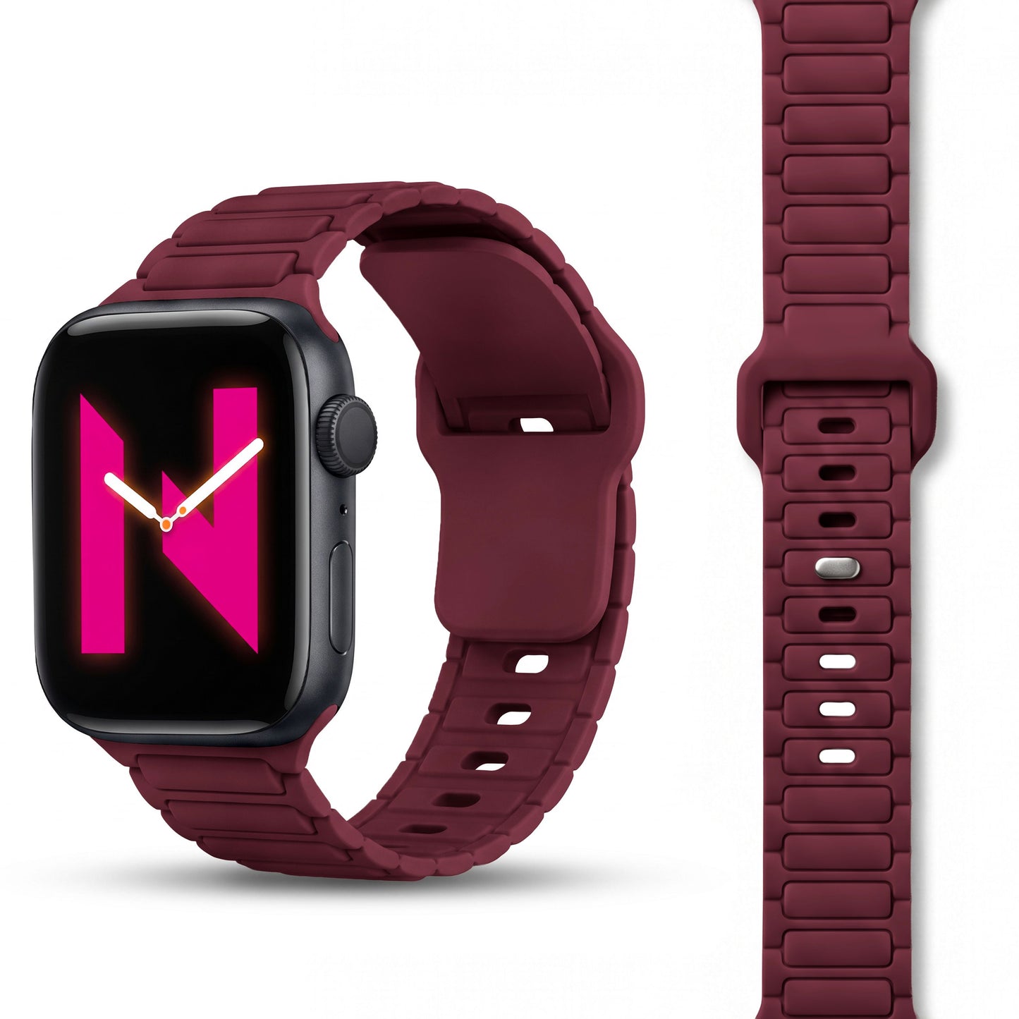 NALIA Pulse Silikon Armband kompatibel mit Apple Watch Armband iWatch Series SE/10/9/8/7/6/5/4/3/2/1, 38/40/41/42mm, 3D Textur Sportarmband mit Steck-Pin Verschluss
