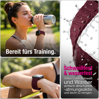 NALIA Pulse Silikon Armband kompatibel mit Apple Watch Armband iWatch Series SE/10/9/8/7/6/5/4/3/2/1, 38/40/41/42mm, 3D Textur Sportarmband mit Steck-Pin Verschluss