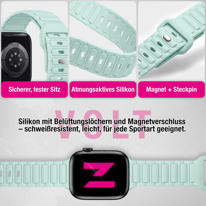 NALIA Pulse Silikon Armband kompatibel mit Apple Watch Armband iWatch Series SE/10/9/8/7/6/5/4/3/2/1, 38/40/41/42mm, 3D Textur Sportarmband mit Steck-Pin Verschluss