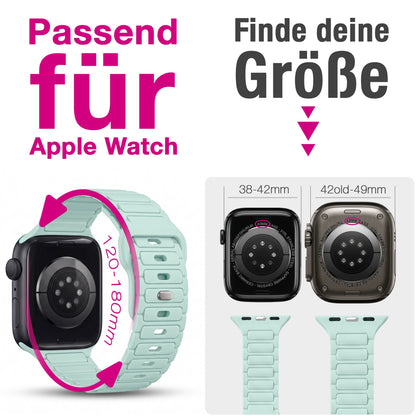 NALIA Pulse Silikon Armband kompatibel mit Apple Watch Armband iWatch Series SE/10/9/8/7/6/5/4/3/2/1, 38/40/41/42mm, 3D Textur Sportarmband mit Steck-Pin Verschluss