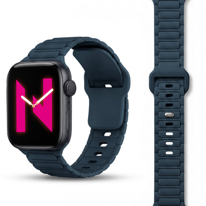 NALIA Pulse Silikon Armband kompatibel mit Apple Watch Armband iWatch Series SE/10/9/8/7/6/5/4/3/2/1, 38/40/41/42mm, 3D Textur Sportarmband mit Steck-Pin Verschluss