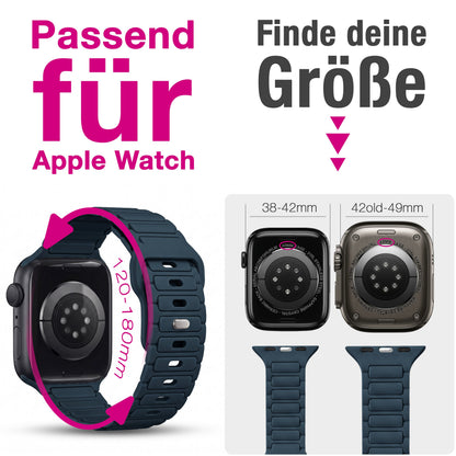 NALIA Pulse Silikon Armband kompatibel mit Apple Watch Armband iWatch Series SE/10/9/8/7/6/5/4/3/2/1, 38/40/41/42mm, 3D Textur Sportarmband mit Steck-Pin Verschluss