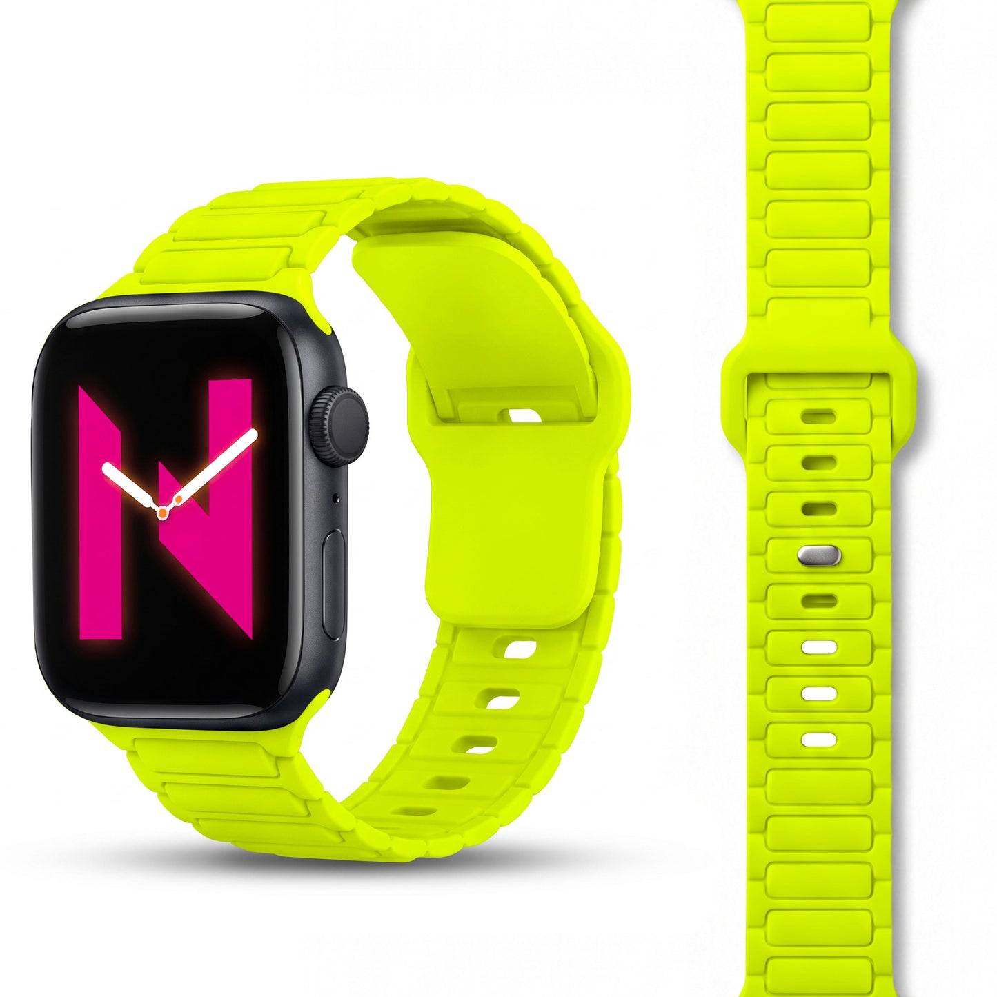 NALIA Pulse Silikon Armband kompatibel mit Apple Watch Armband iWatch Series SE/10/9/8/7/6/5/4/3/2/1, 38/40/41/42mm, 3D Textur Sportarmband mit Steck-Pin Verschluss