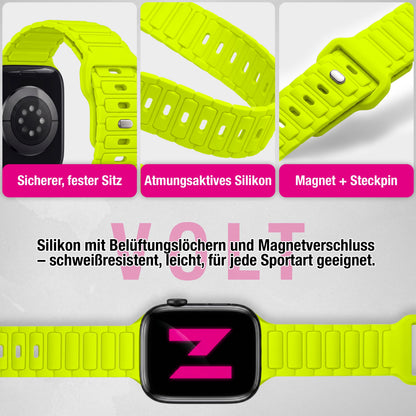 NALIA Pulse Silikon Armband kompatibel mit Apple Watch Armband iWatch Series SE/10/9/8/7/6/5/4/3/2/1, 38/40/41/42mm, 3D Textur Sportarmband mit Steck-Pin Verschluss
